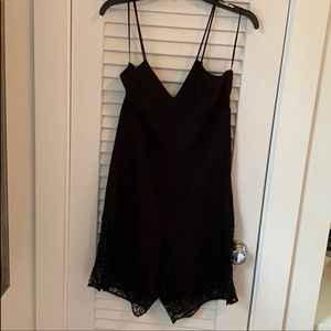 MAJE Black playsuit with lace details